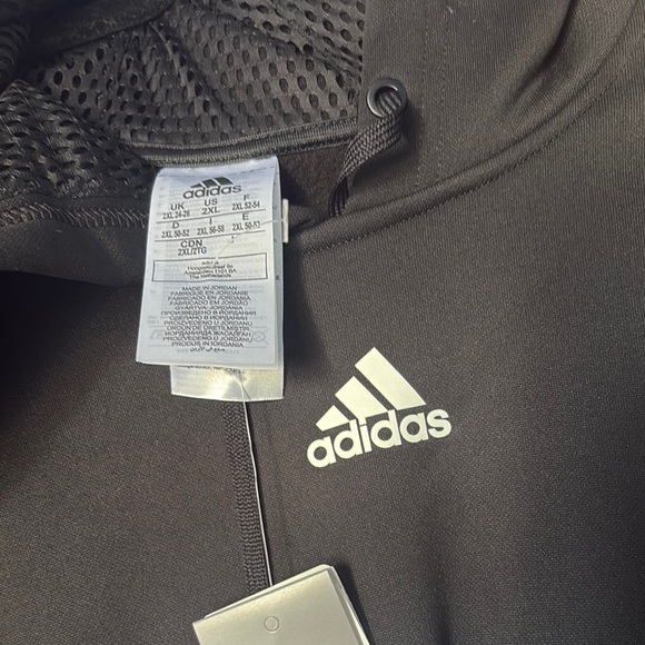 Adidas Black Hoodie with White Stripes - Picture 2 of 6